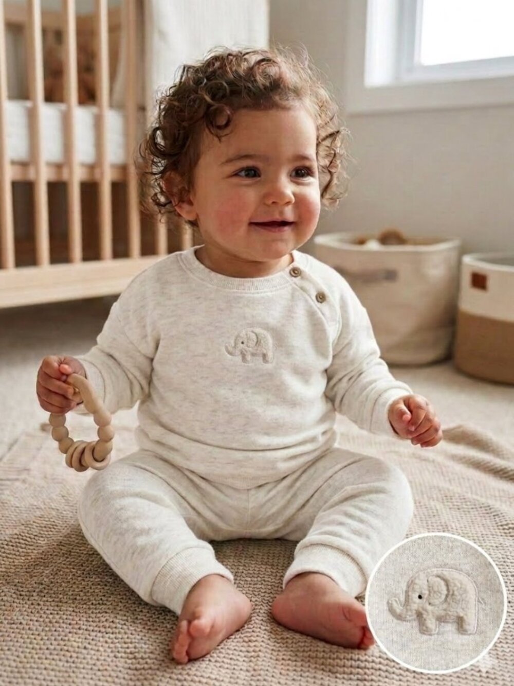 NWOT Little Planet by Carters Organic 2-pc Pajamas Shirt/Pants Set Heather White